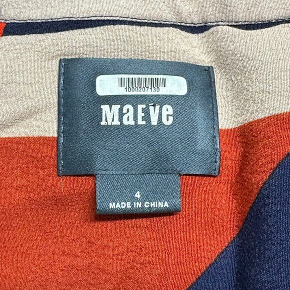 Maeve Anthropologie Dress Womens 4 Multi Taryn Patchwork Crepe Shift Boho Artsy - Picture 7 of 9